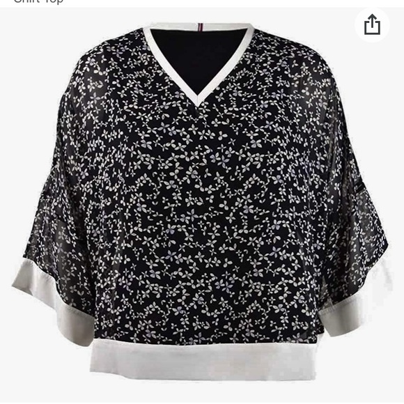 Tommy Hilfiger Floral Print Chiffon Blouse Size 2X - Picture 3 of 12